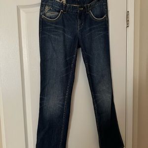 Elegant Armani Exchange jeans with gold embroidery
